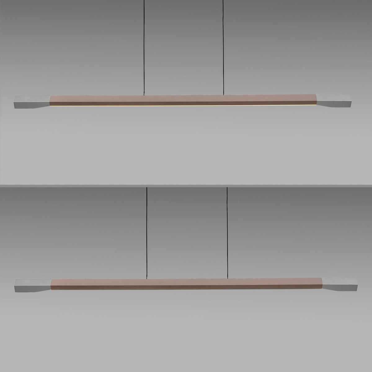 LED pendellampe Hoop dimbar brun 128 cm fra siden