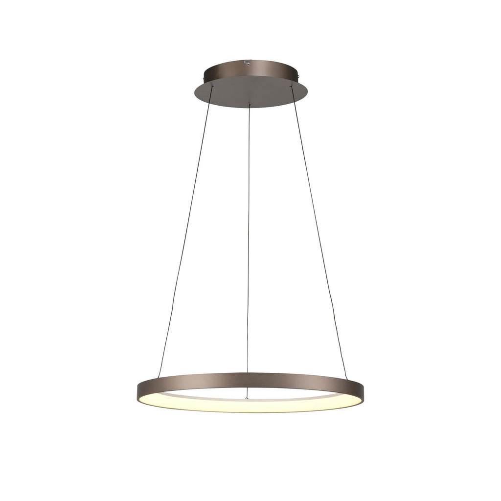 LED pendellampe Hoop dimbar brun aluminium Ø57 cm detalj