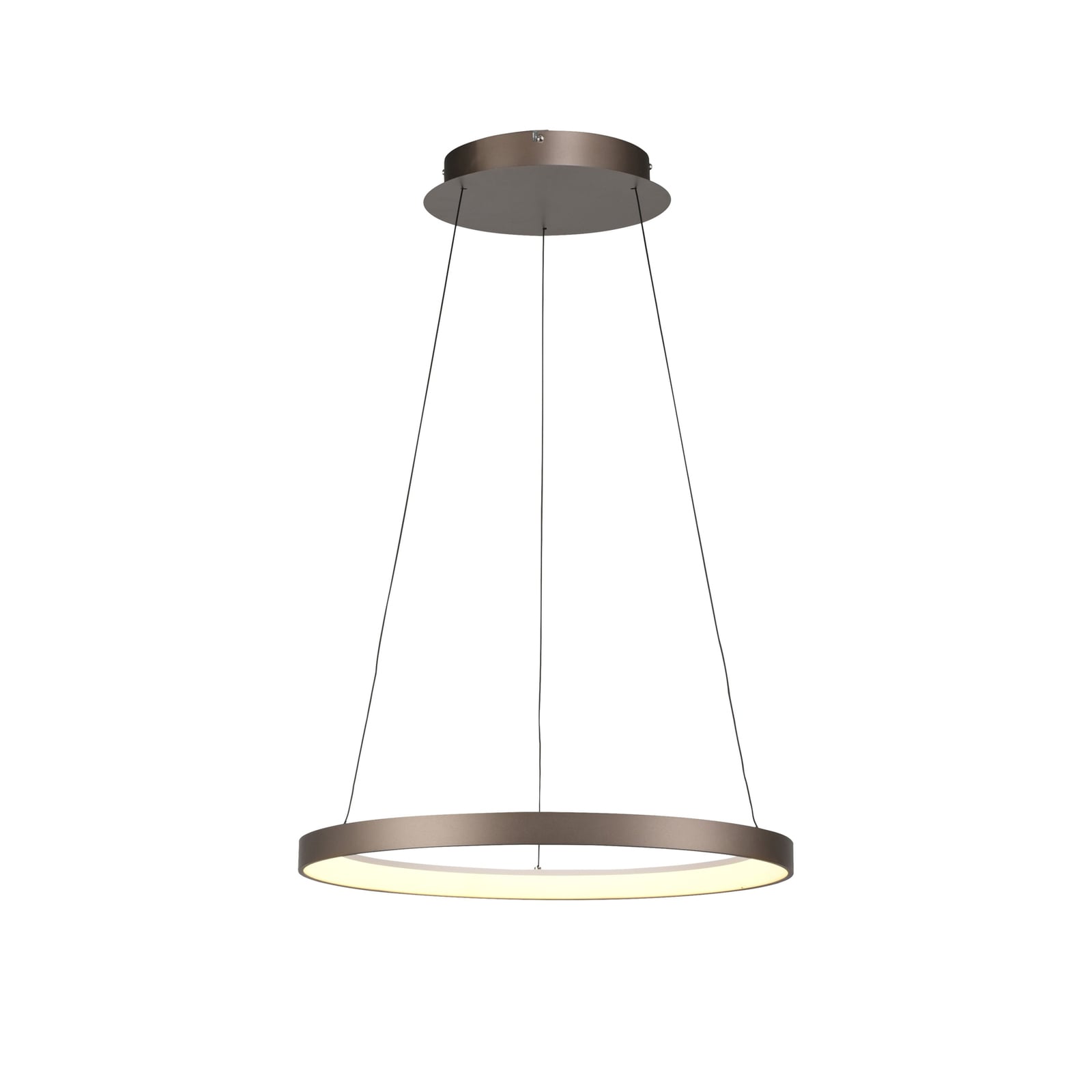 LED pendellampe Hoop dimbar brun aluminium Ø57 cm detalj