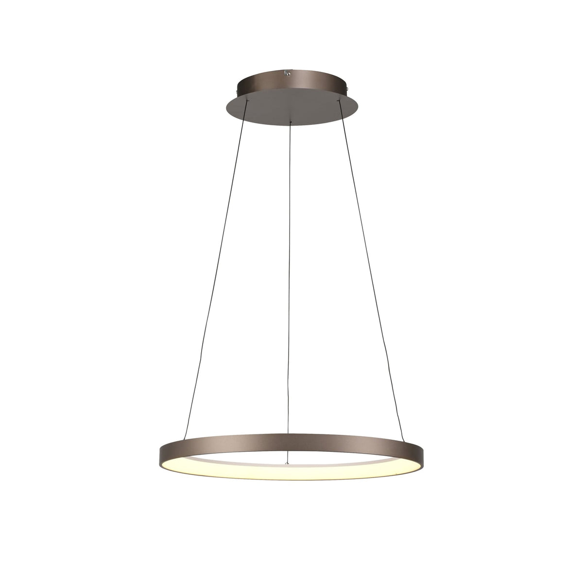 LED pendellampe Hoop dimbar brun aluminium Ø57 cm detalj