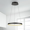 LED pendellampe Hoop svart dimbar Ø57 cm 37W varmhvit forfra