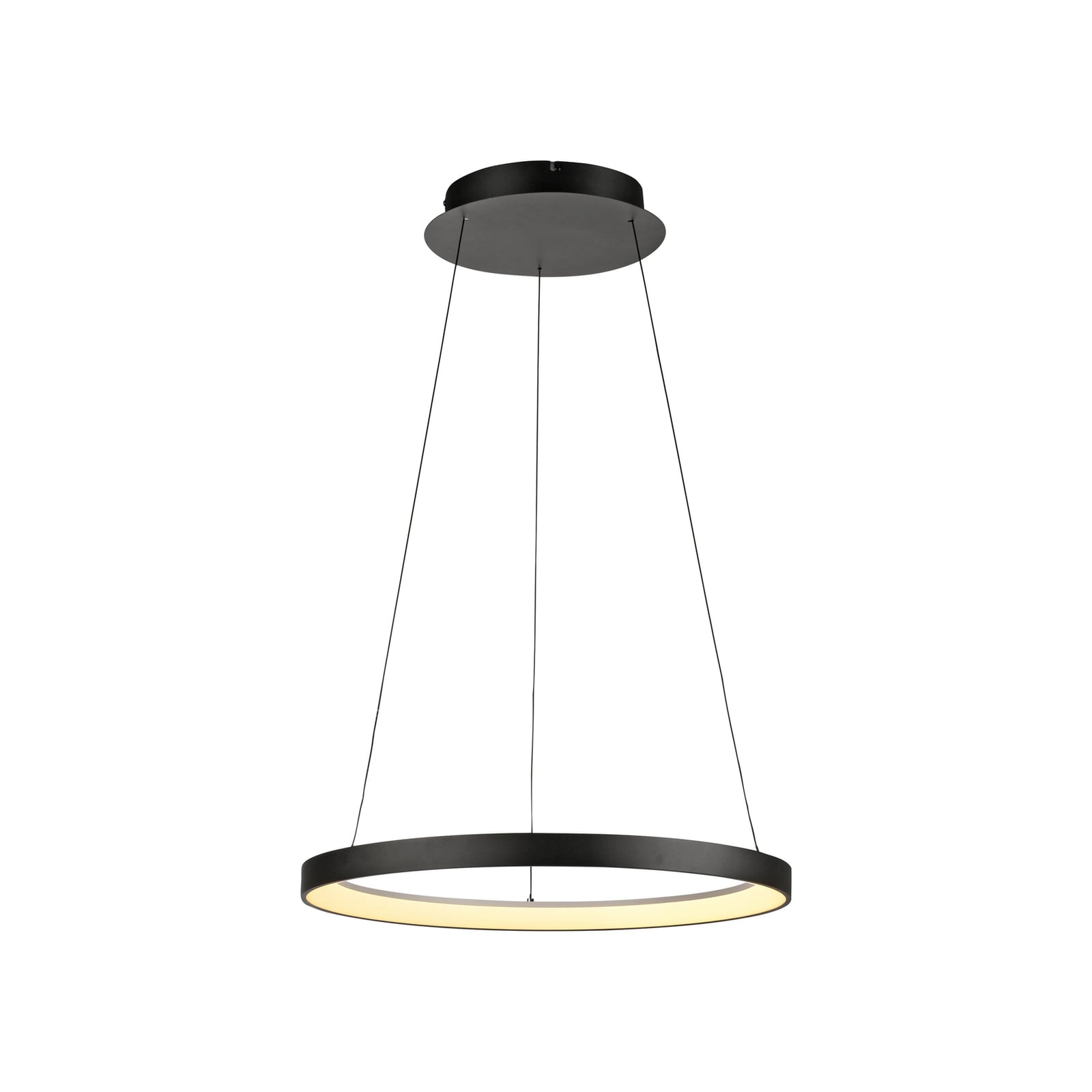 LED pendellampe Hoop svart dimbar Ø57 cm 37W varmhvit detalj