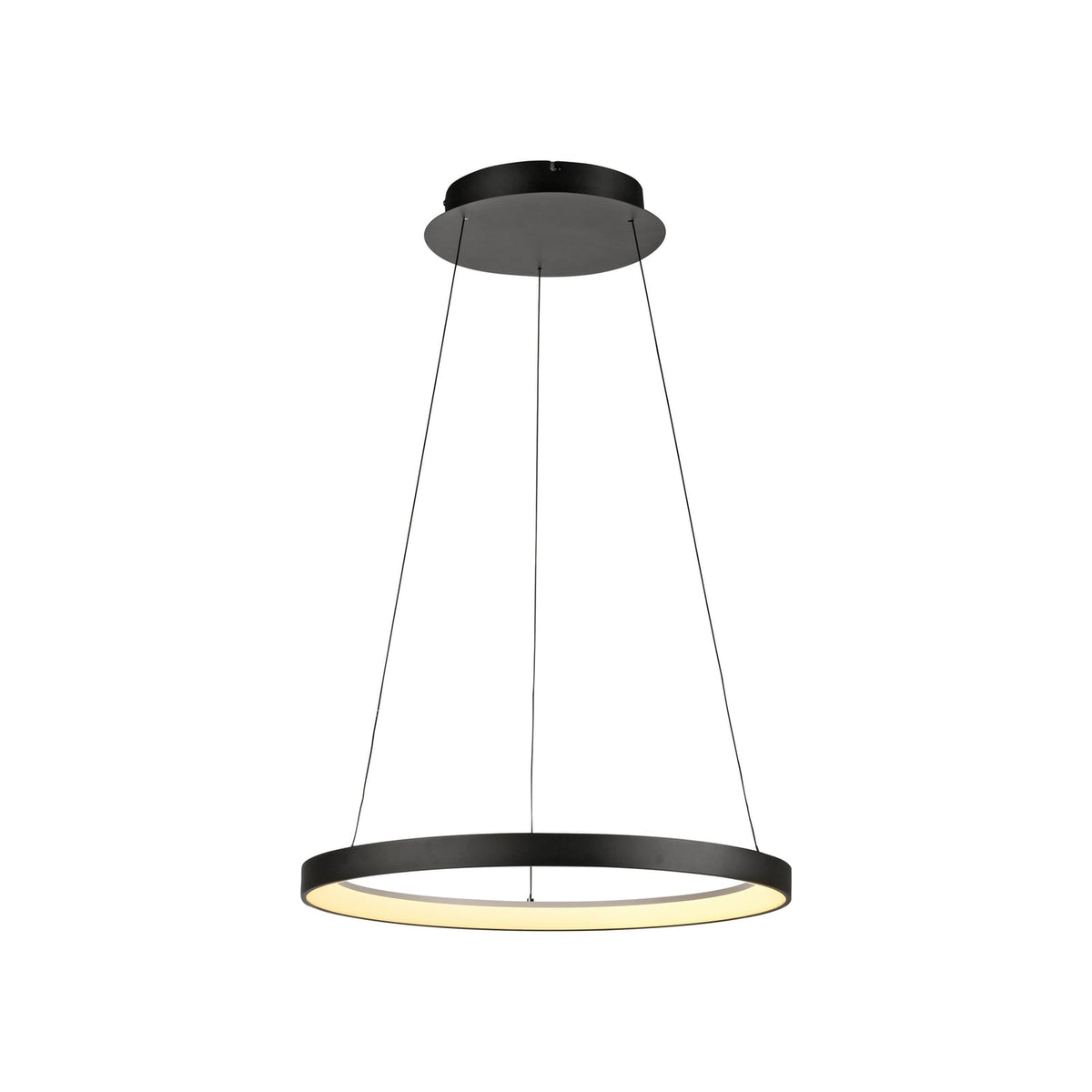 LED pendellampe Hoop svart dimbar Ø57 cm 37W varmhvit detalj