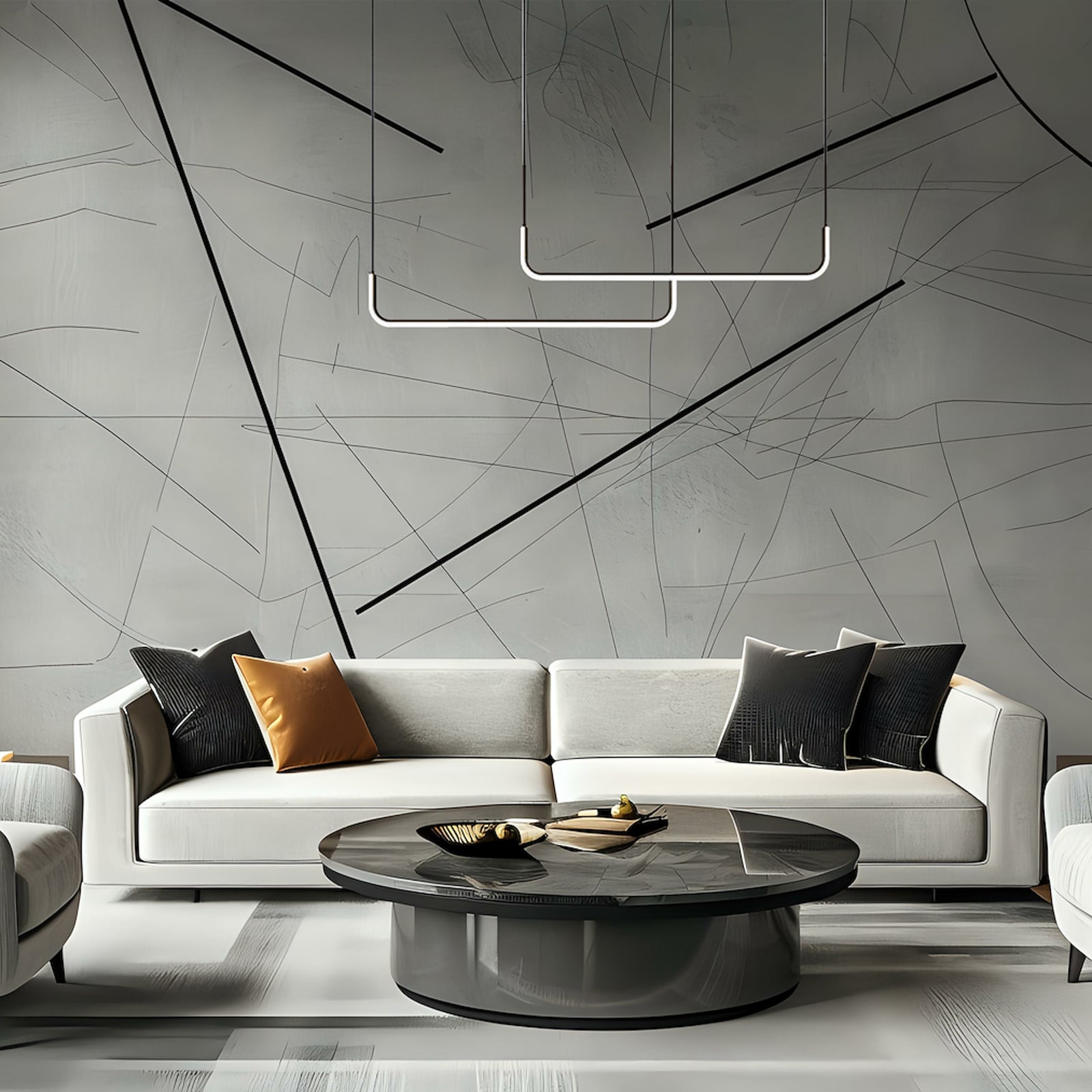 LED pendellampe Horizon svart metall 105 cm bakside