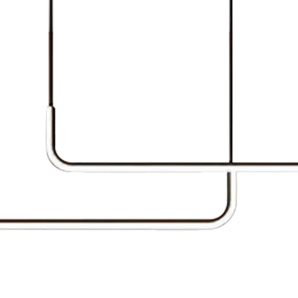 Nærbilde av LED pendellampe Horizon svart metall 105 cm