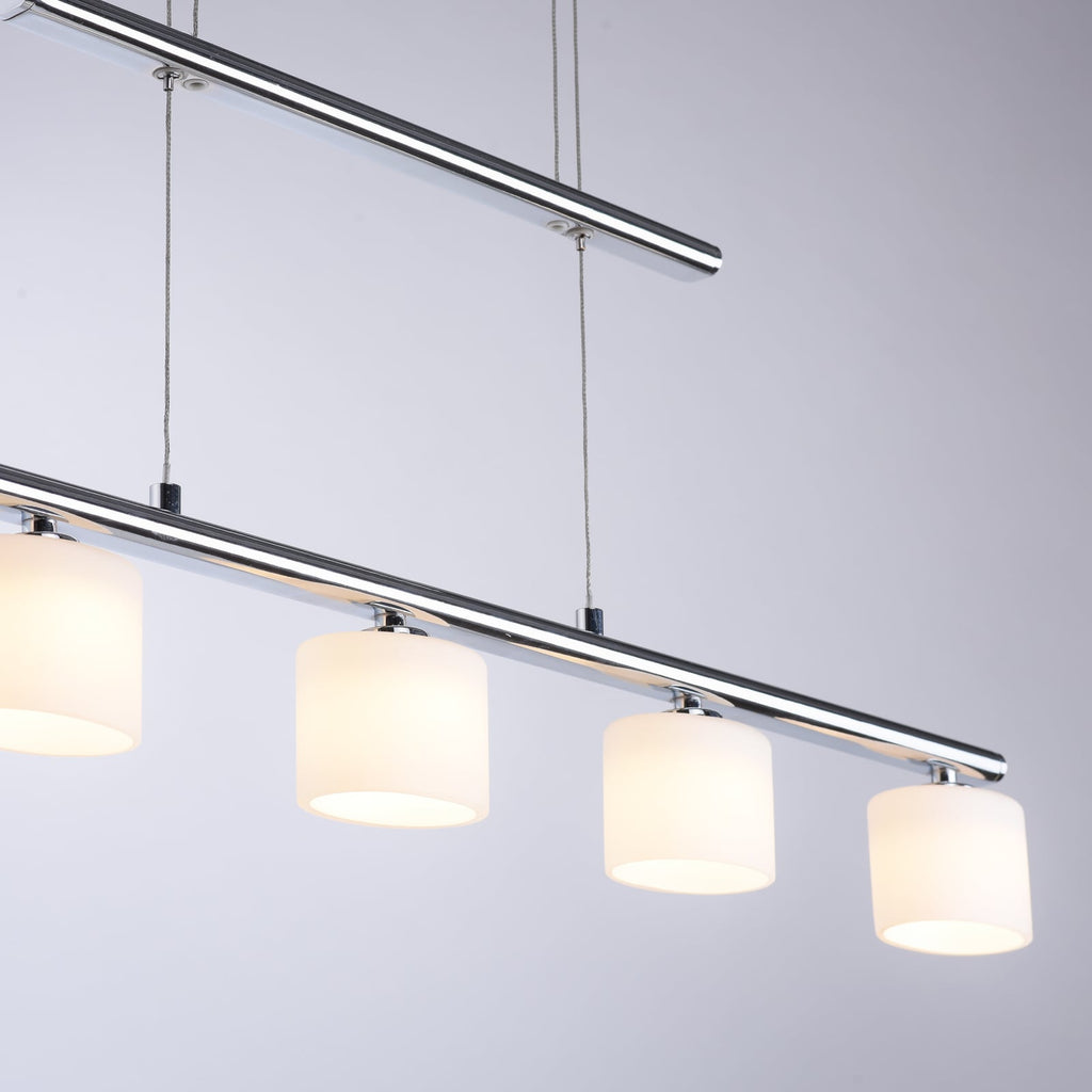 LED pendellampe Hydra 5-lys glass høydejusterbar i aluminium
