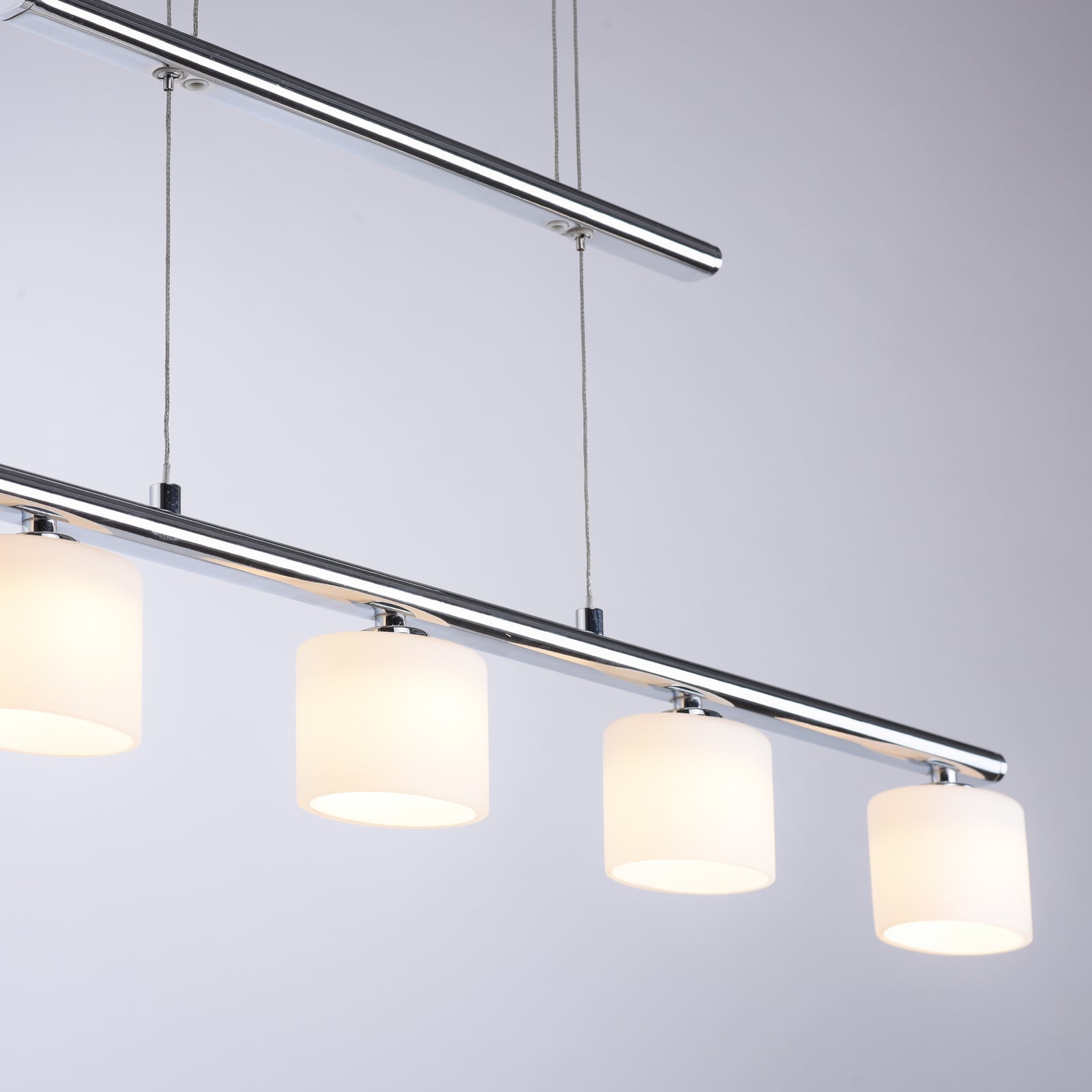 LED pendellampe Hydra 5-lys glass høydejusterbar i aluminium