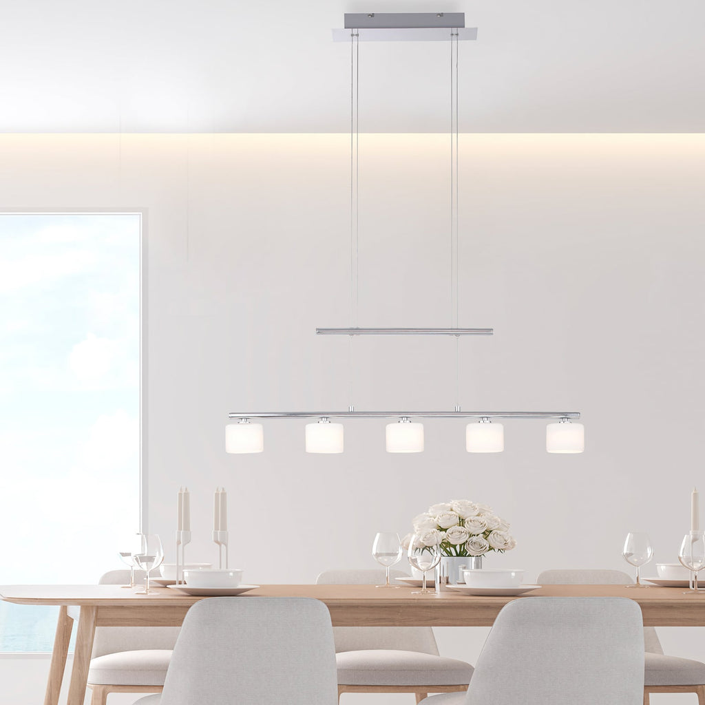 Detalj av LED pendellampe Hydra 5-lys glass høydejusterbar