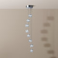 LED pendellampe Ice Cube 8-lys krom krystallglass forfra