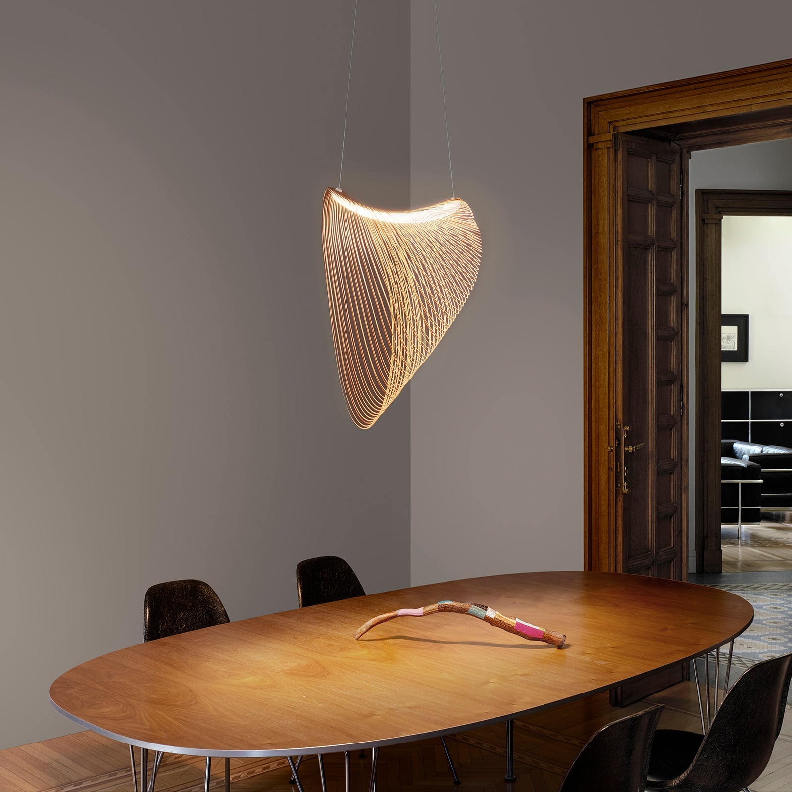Montert LED pendellampe Illan tre dimbar Ø80 cm i rom
