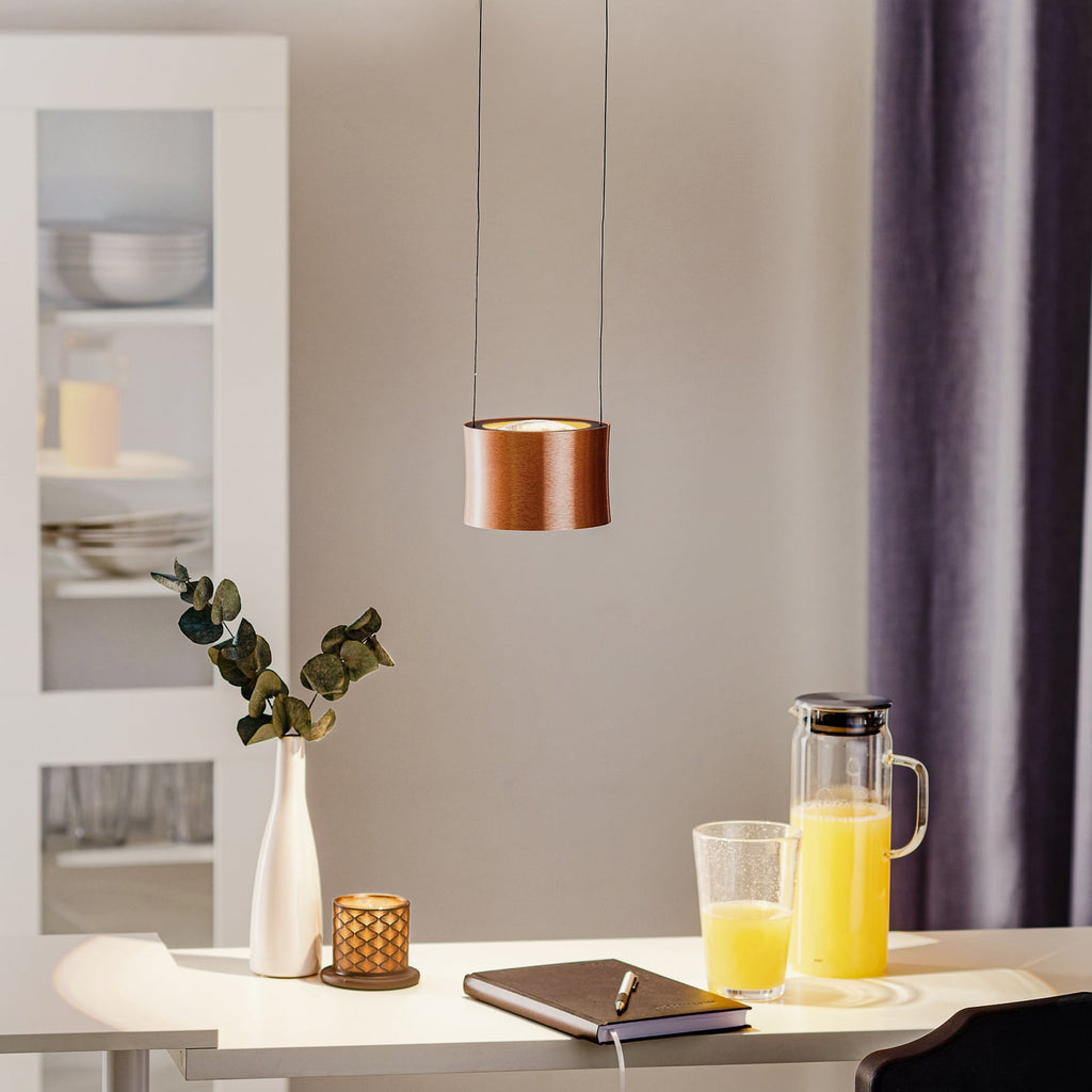 LED pendellampe Impulse 1-lys rosegull dimbar Ø16 cm bakside