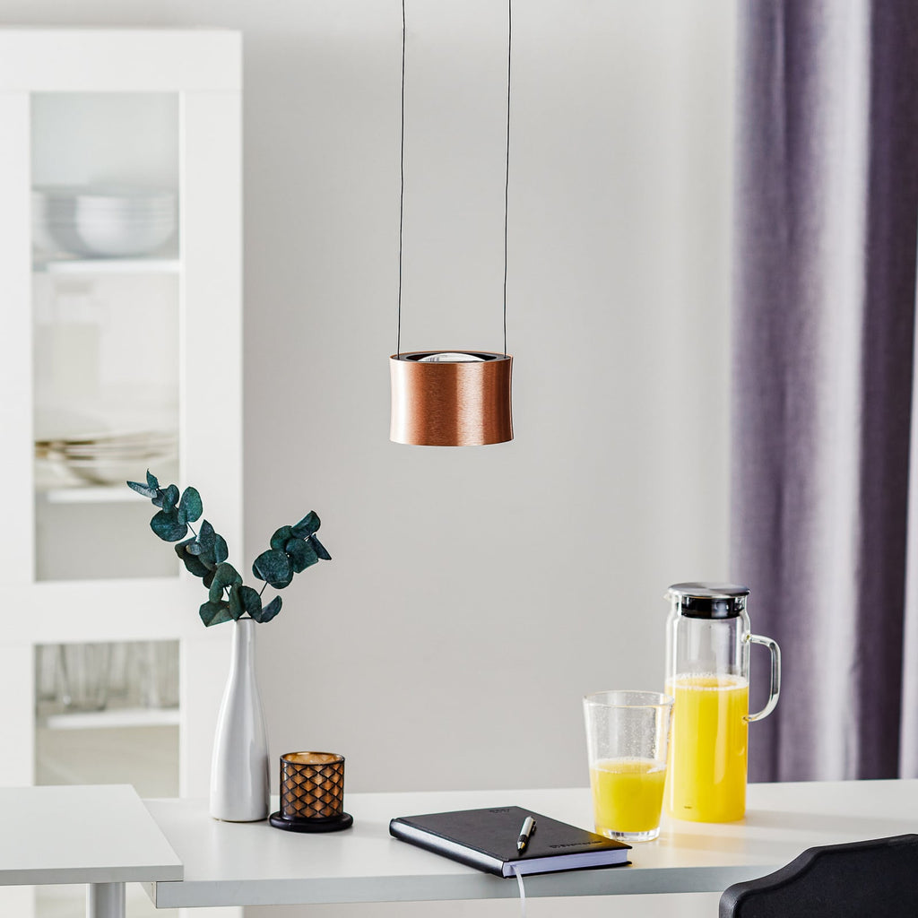 LED pendellampe Impulse 1-lys rosegull dimbar Ø16 cm detalj