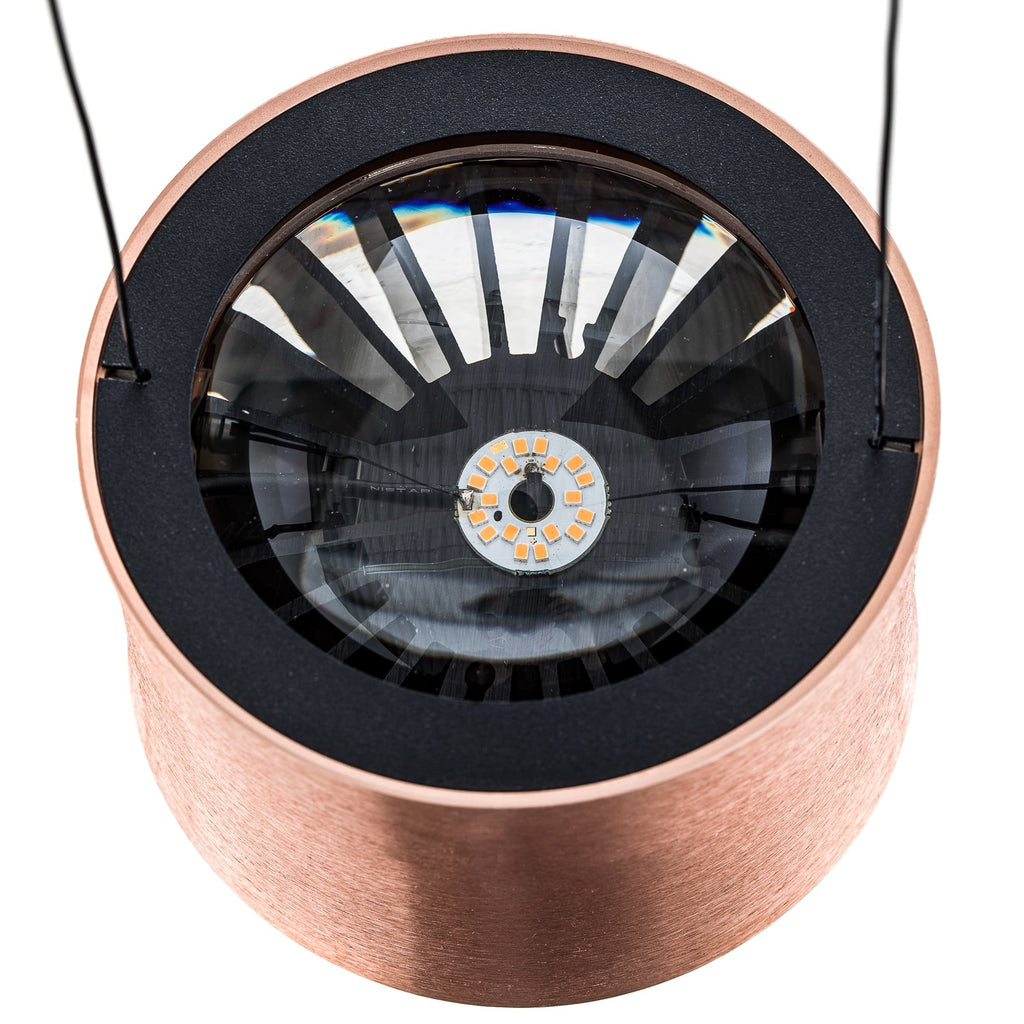LED pendellampe Impulse 1-lys rosegull dimbar Ø16 cm sideprofil