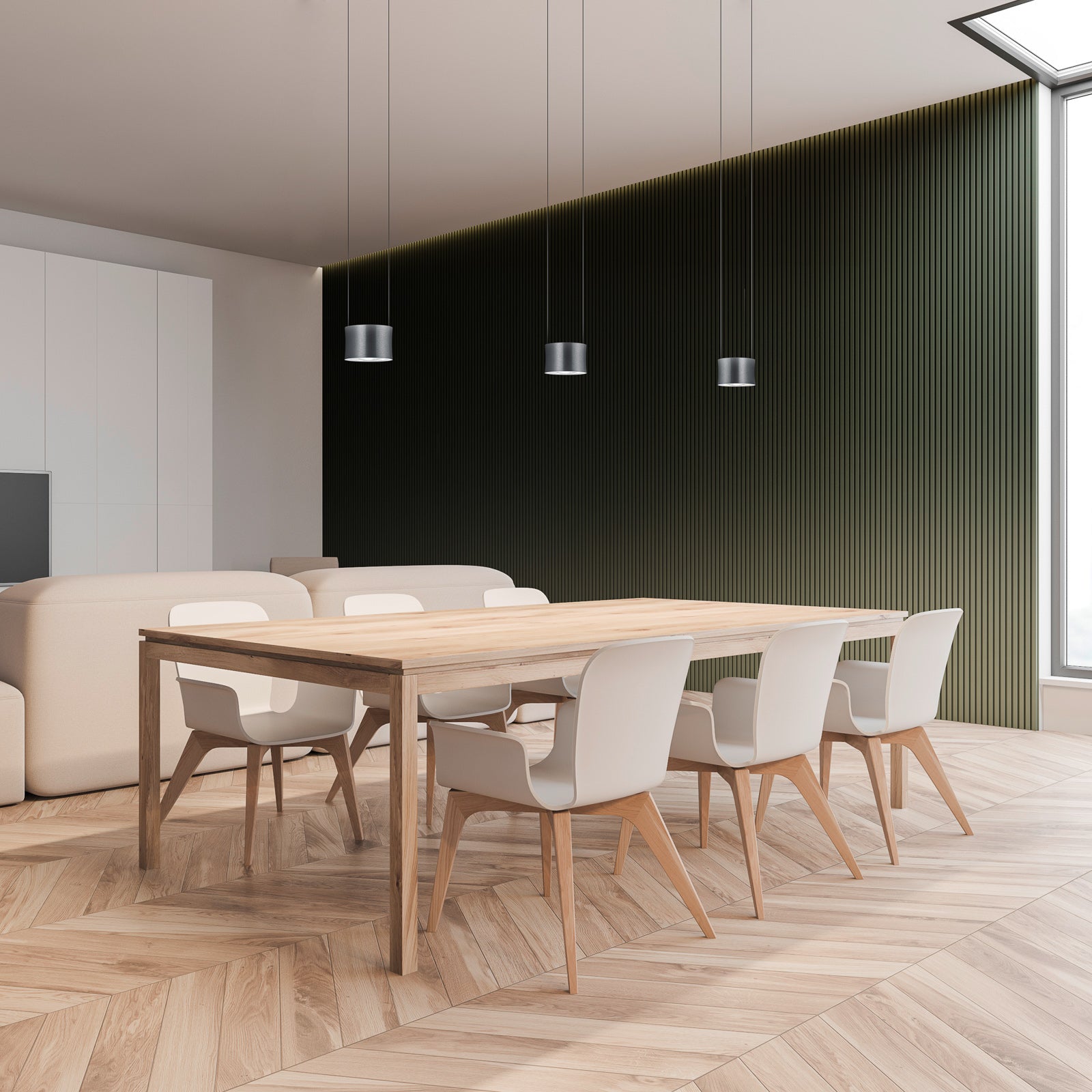 LED pendellampe Impulse 3-lys antrasitt aluminium dimmefunksjon