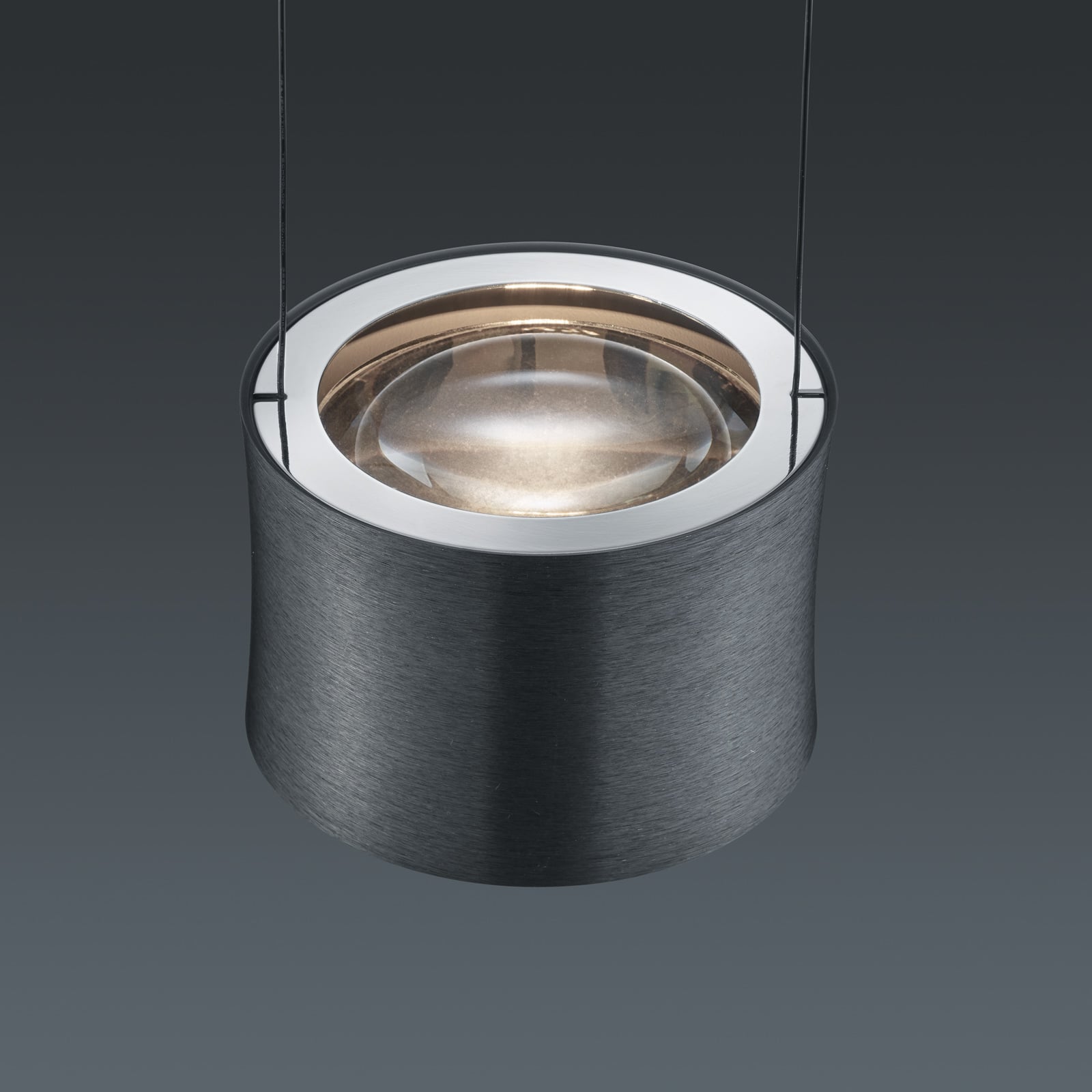 LED pendellampe Impulse 3-lys antrasitt aluminium nærbilde av material