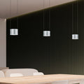 LED pendellampe Impulse 3-lys matt nikkel dimbar 120 cm forfra