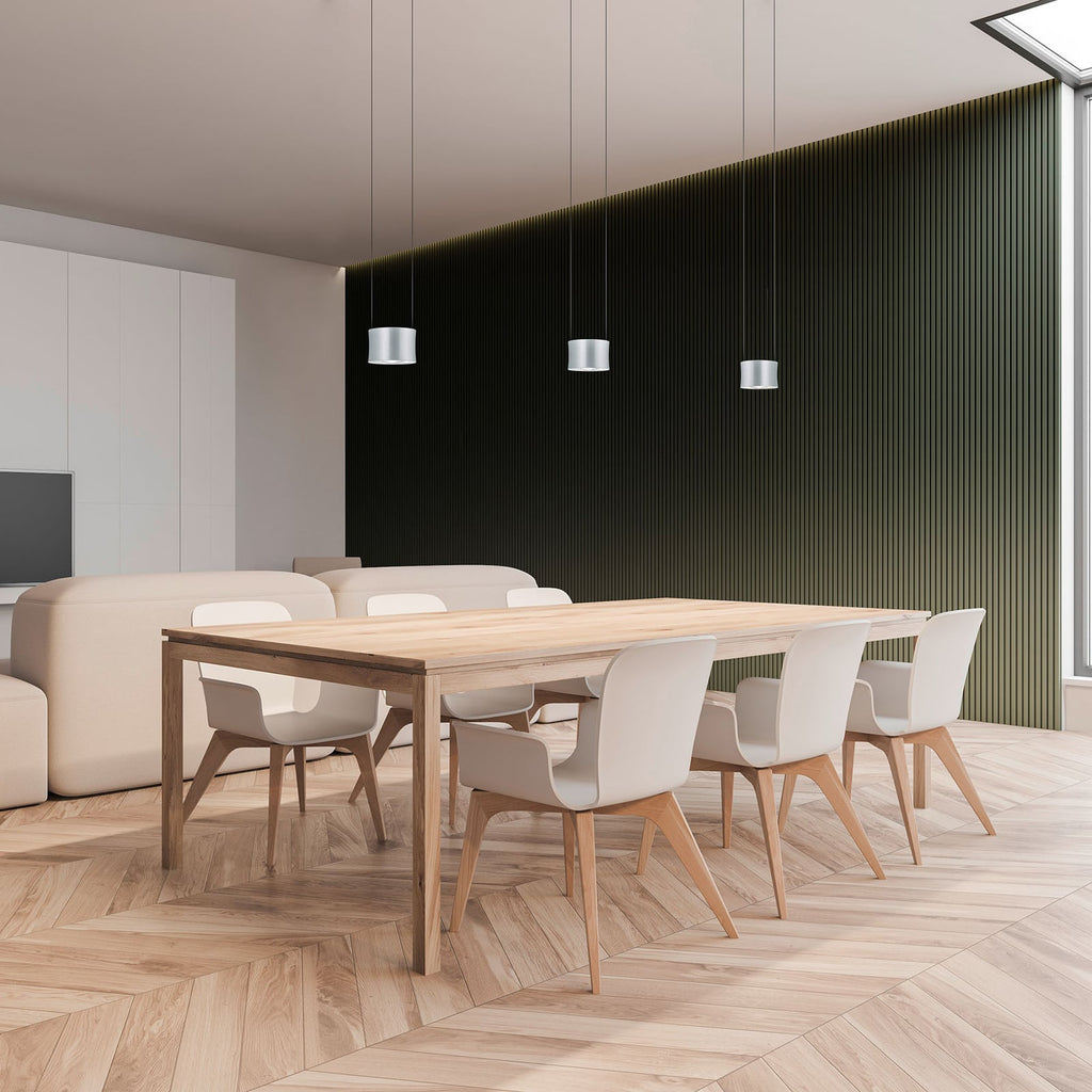LED pendellampe Impulse 3-lys matt nikkel dimbar 120 cm detalj