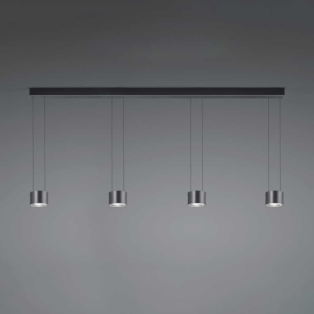 LED pendellampe Impulse Flex 4-lys dimbar antrasitt 168 cm forfra