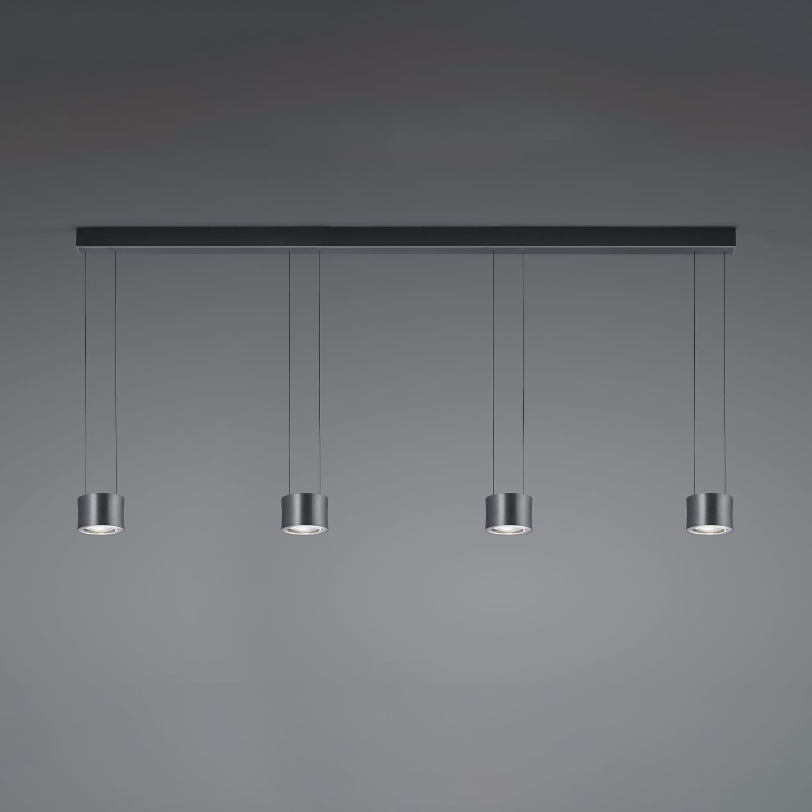 LED pendellampe Impulse Flex 4-lys dimbar antrasitt 168 cm forfra