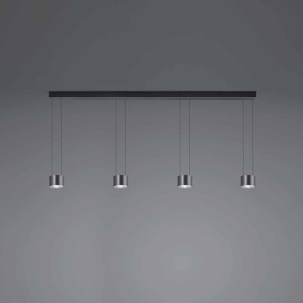 Detalj av LED pendellampe Impulse Flex 4-lys dimbar antrasitt 168 cm