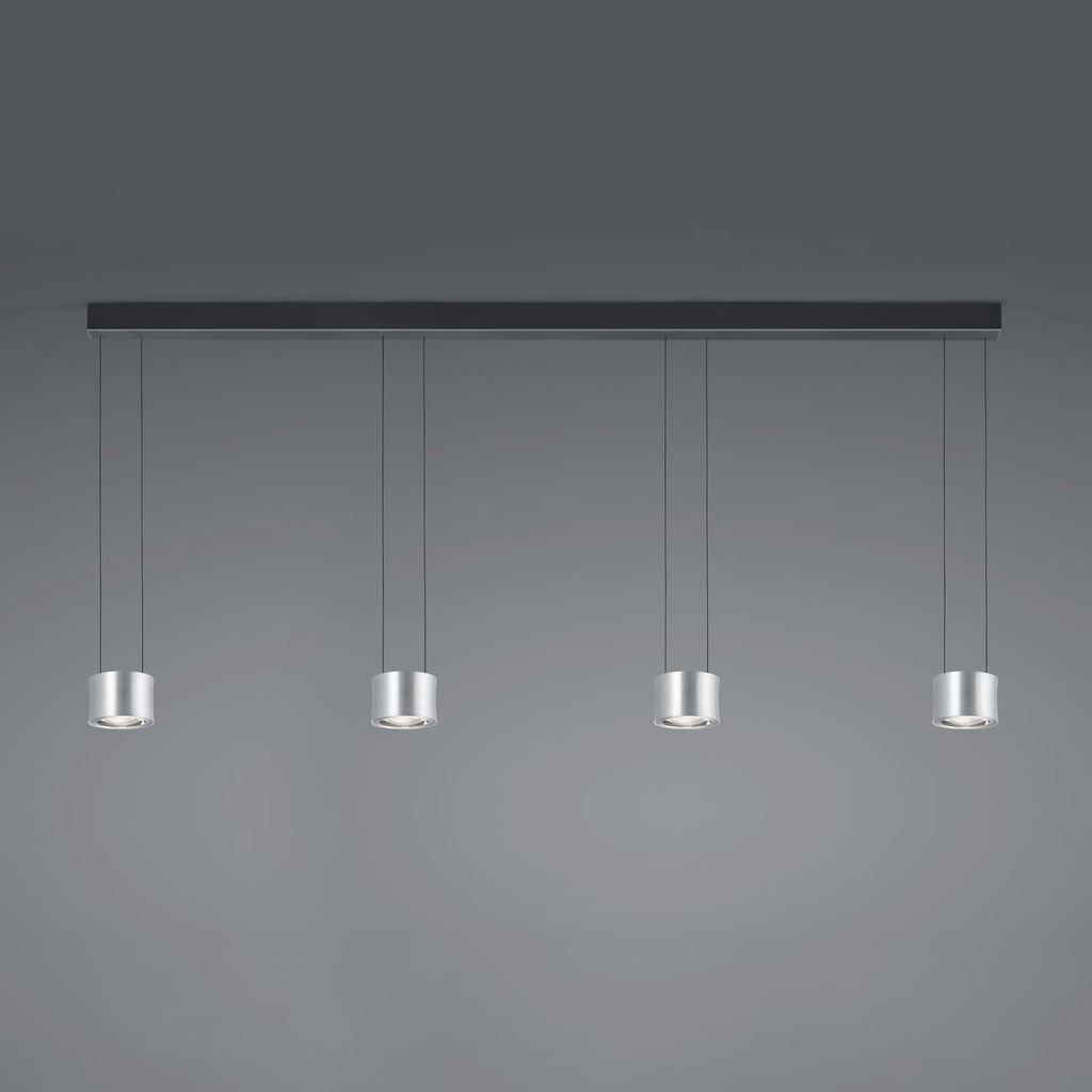 LED pendellampe Impulse Flex 4-lys dimbar matt nikkel forfra