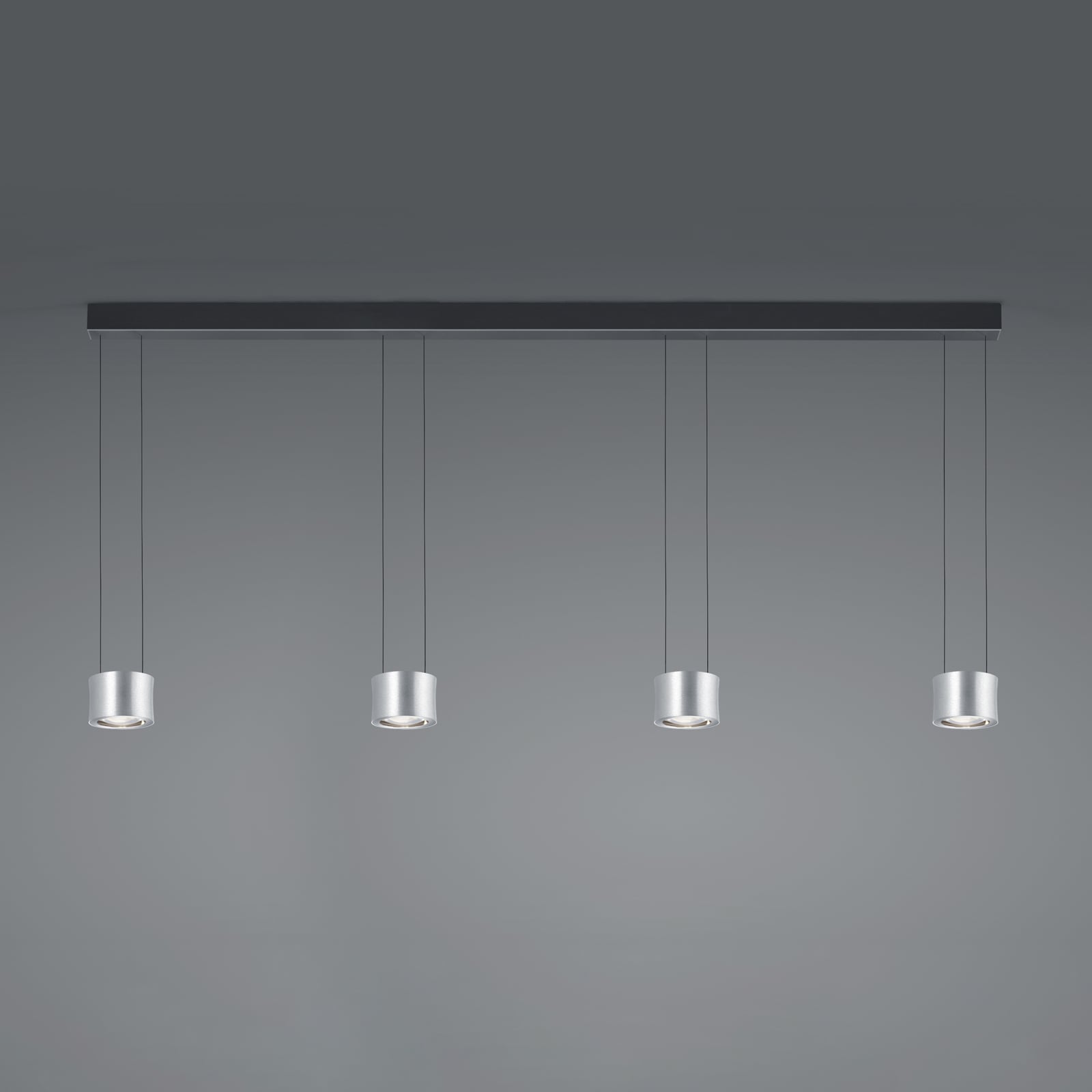 LED pendellampe Impulse Flex 4-lys dimbar matt nikkel forfra