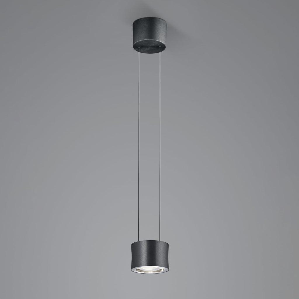 LED pendellampe Impulse Flex dimbar antrasitt Ø12 cm forfra