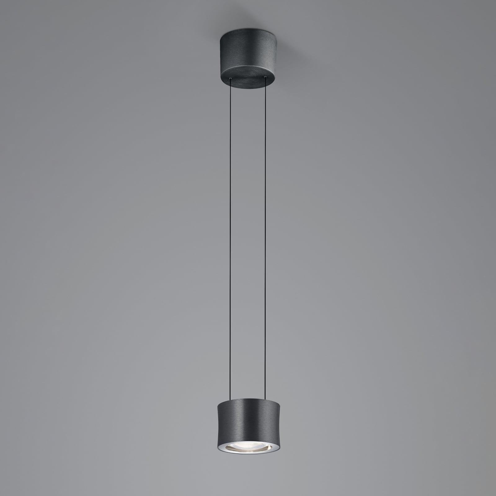LED pendellampe Impulse Flex dimbar antrasitt Ø12 cm forfra