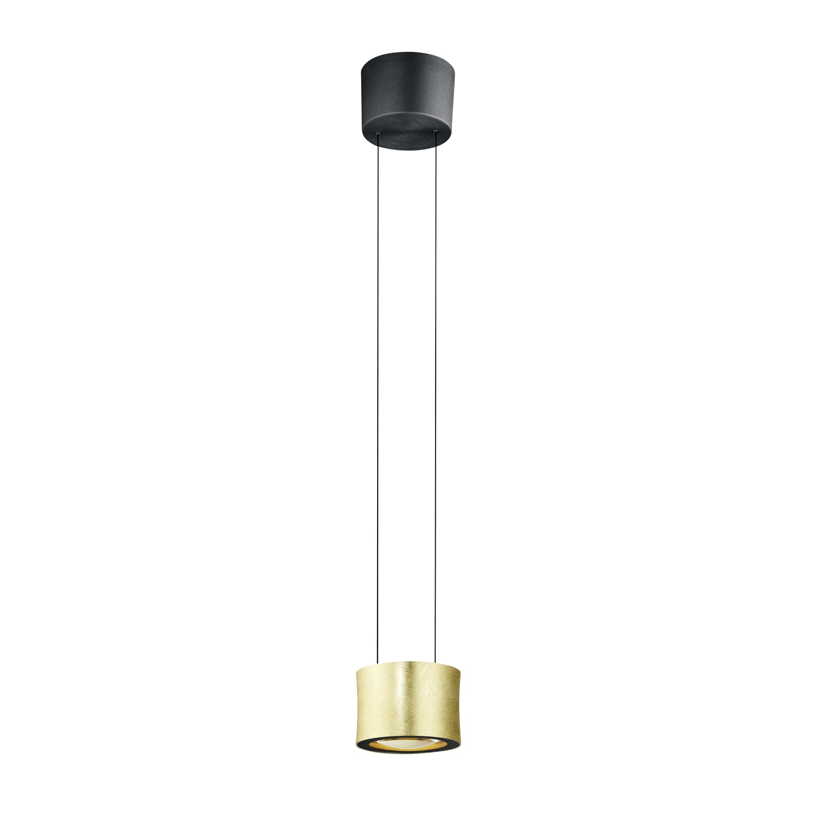 LED pendellampe Impulse Flex høydejusterbar svart/gull nærbilde detalj