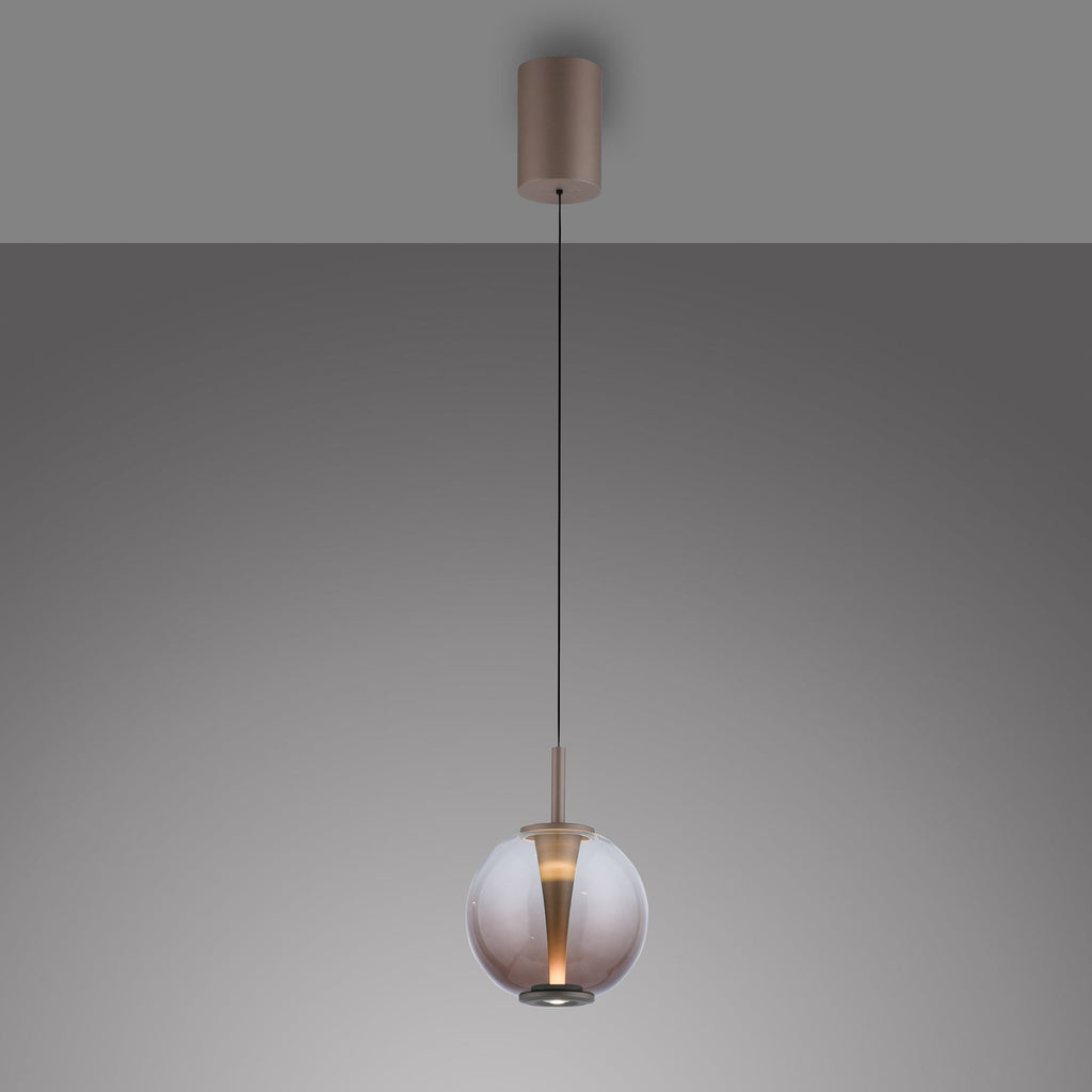 LED pendellampe Infinity bronse/amber montert i rom