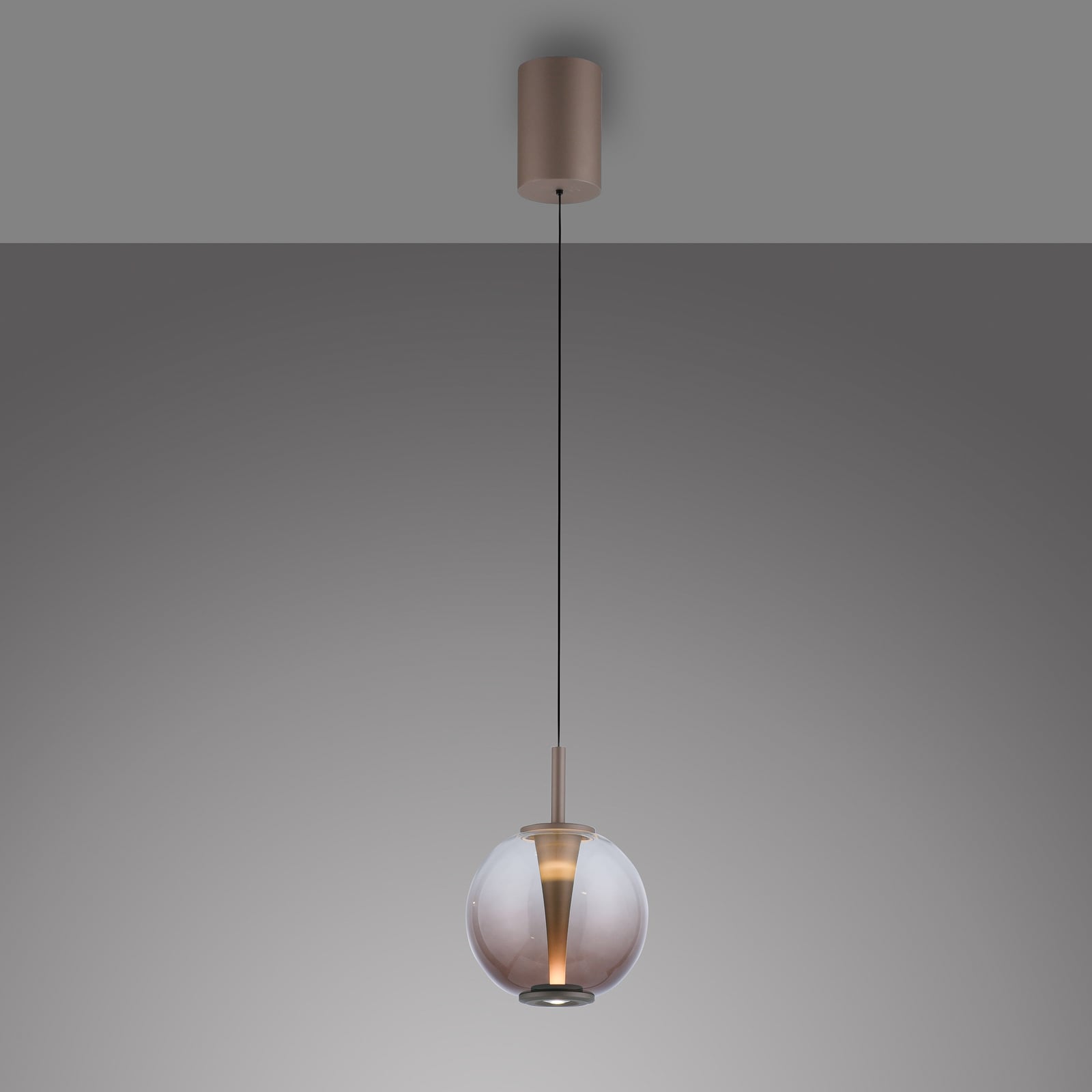 LED pendellampe Infinity bronse/amber montert i rom
