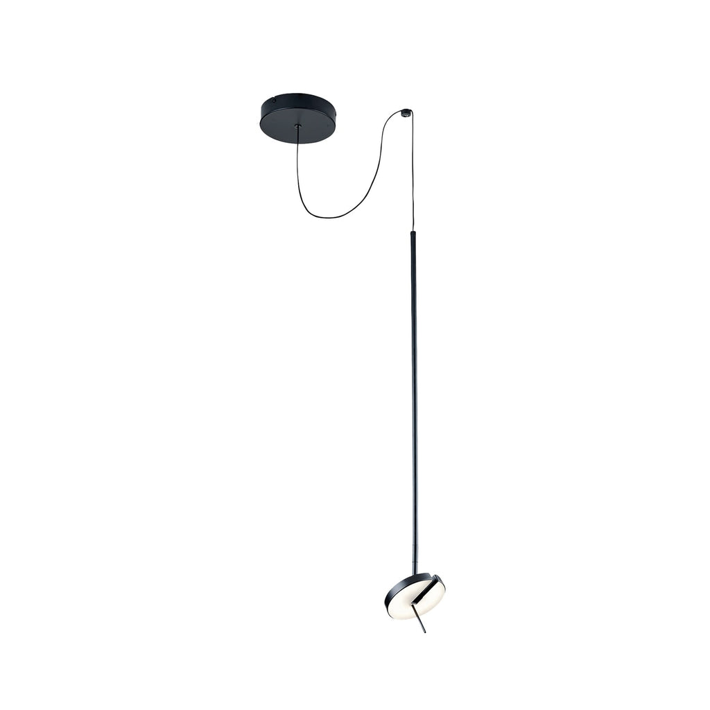 LED pendellampe Invisible Single svart aluminium dimbar forfra