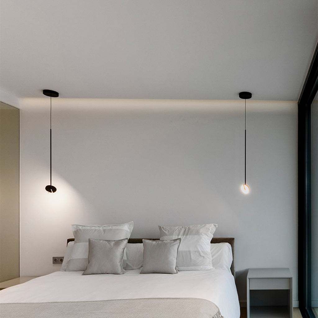 Detaljbilde av LED pendellampe Invisible Single svart aluminium dimbar