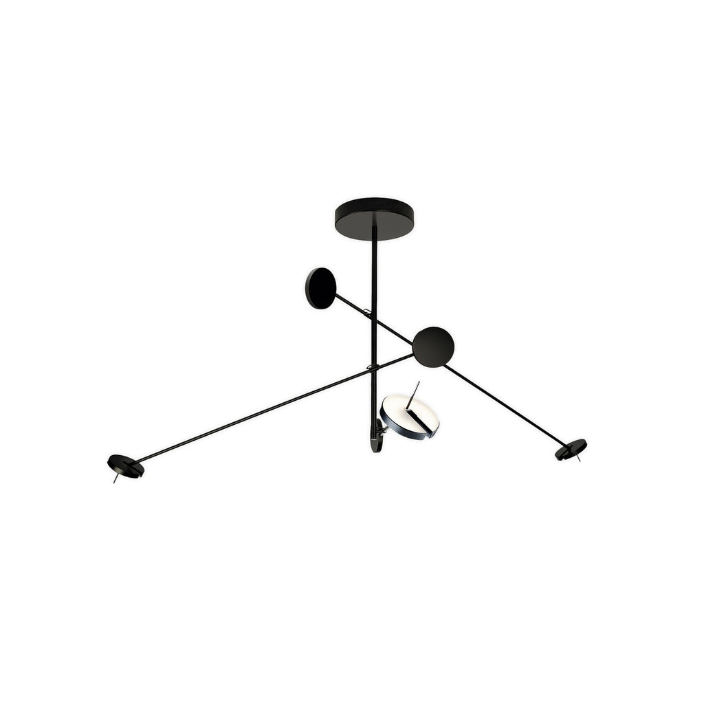 LED pendellampe Invisible Triplex 3-lys svart 2700K detalj av arm