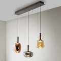 LED pendellampe Irides 3-lys farget glass 90 cm dimbar forfra