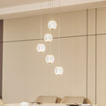 LED pendellampe Ismenia 5-lys akryl messing 30W varmhvit forfra