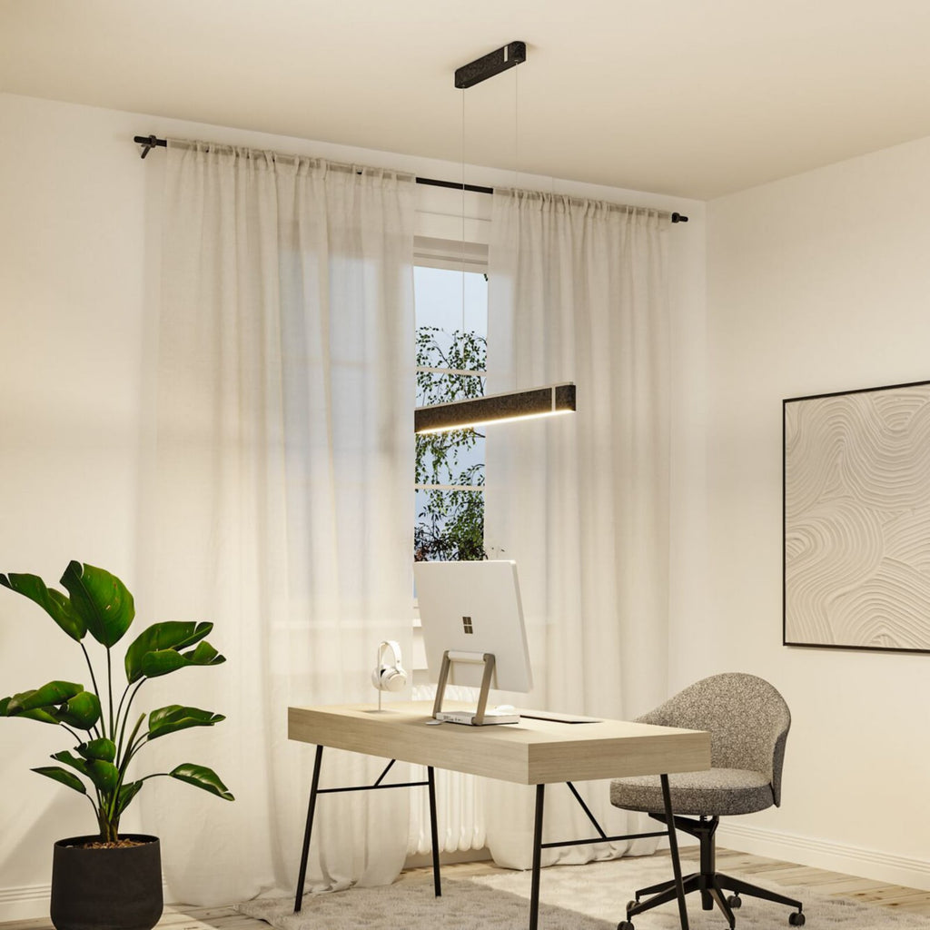 LED pendellampe Jagun filt antrasitt 100 cm Zigbee dimbar bakside