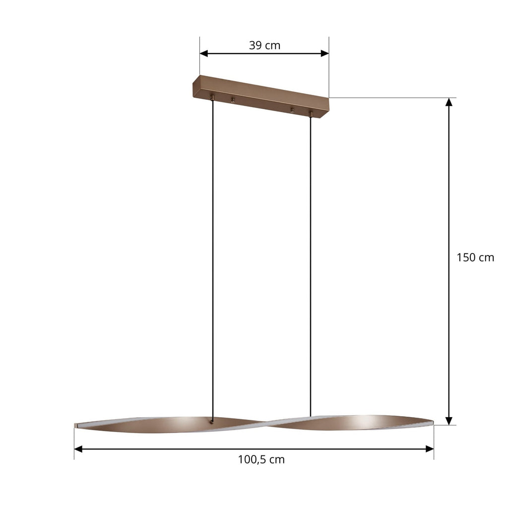 LED pendellampe Jaren svart/brun 100 cm detalj av lyskilde