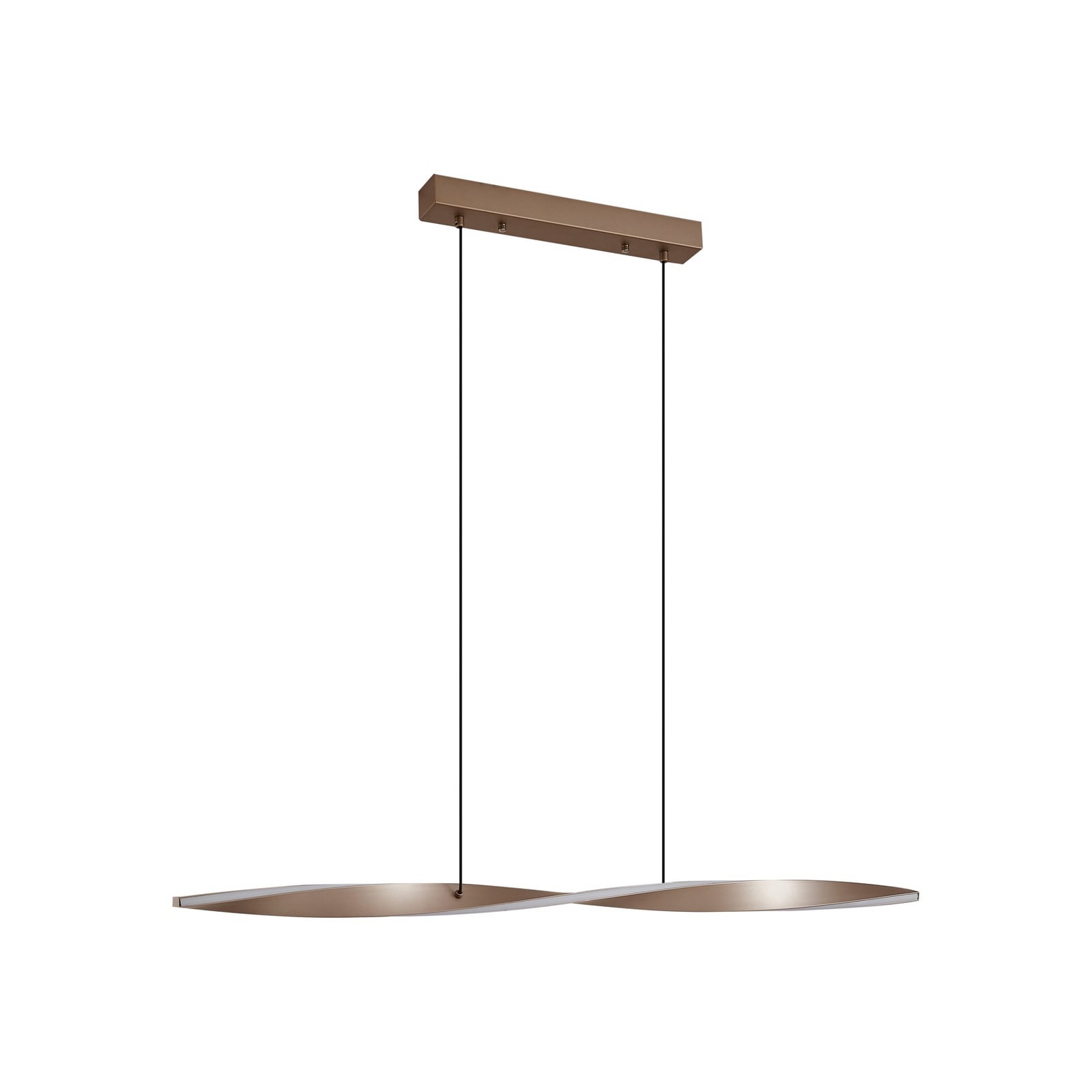 LED pendellampe Jaren svart/brun 100 cm nærbilde av metallfinish
