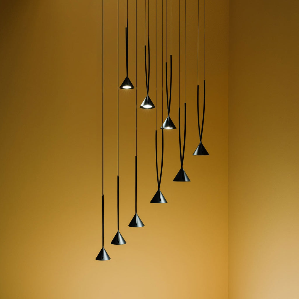 LED pendellampe Jewel 1-lys svart Ø9 cm montert