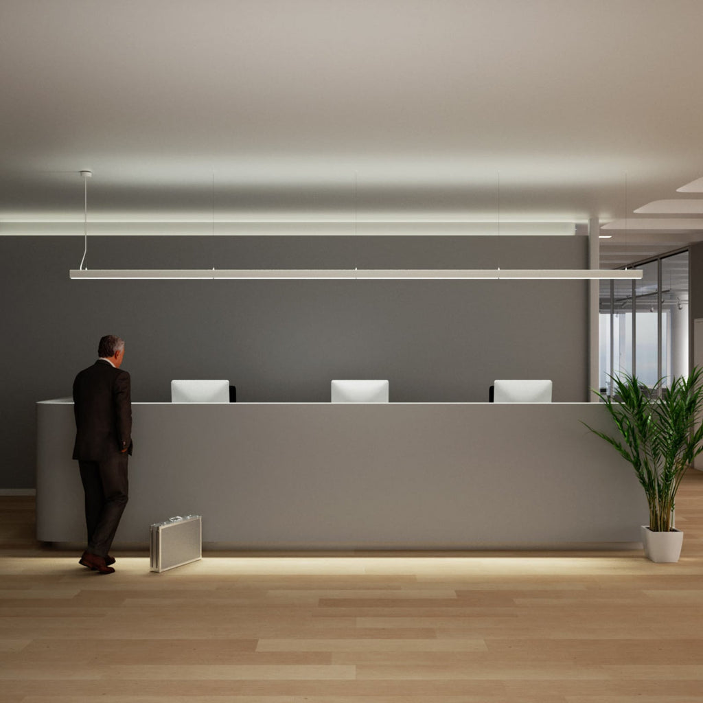LED pendellampe Jolinda slim opp/ned aluminium bakside