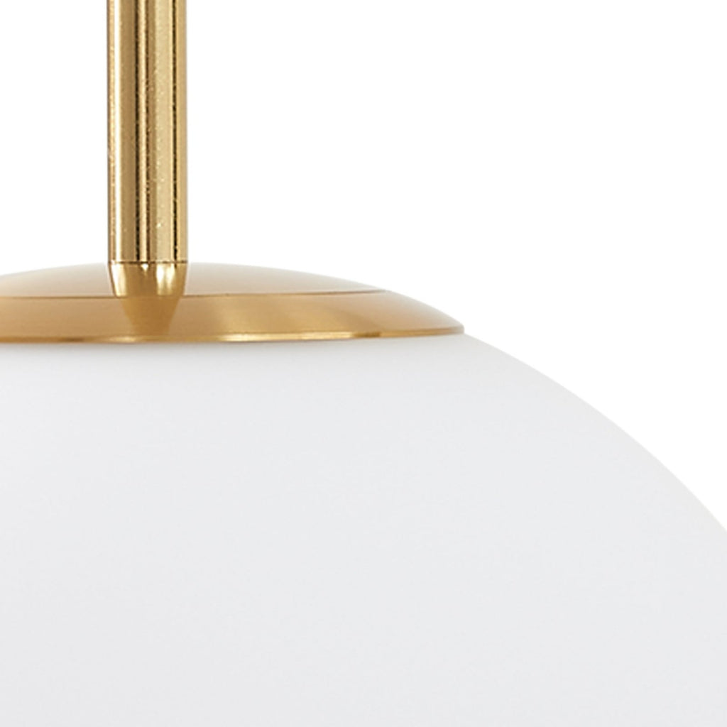 LED pendellampe Joran 3-lys glass hvit/gull Ø20 cm lysdetalj