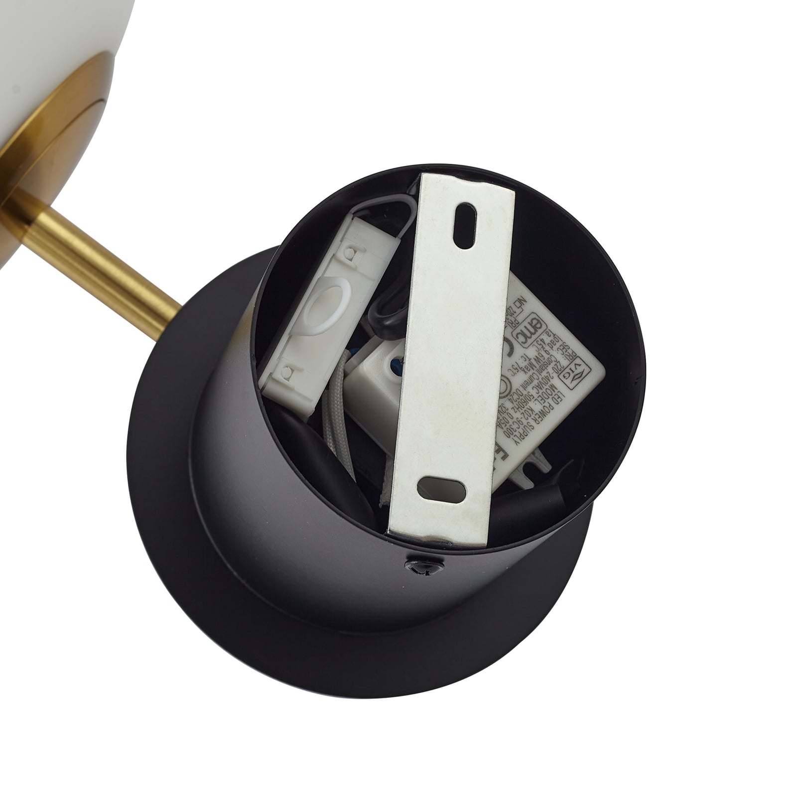 LED pendellampe Joran opalglass hvit/gull lys av