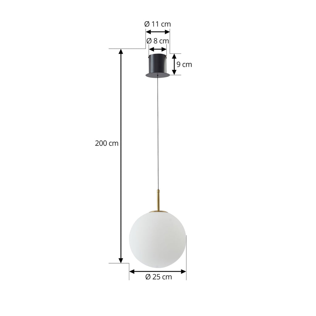 LED pendellampe Joran opalglass hvit/gull nærbilde