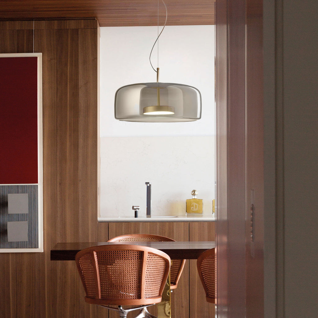 Montert LED pendellampe Jube SP 1 G grå glass dimbar i rom