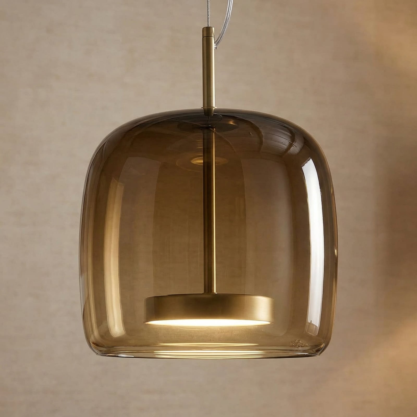 LED pendellampe Jube SP 1 P glass brun dimbar detalj av glass