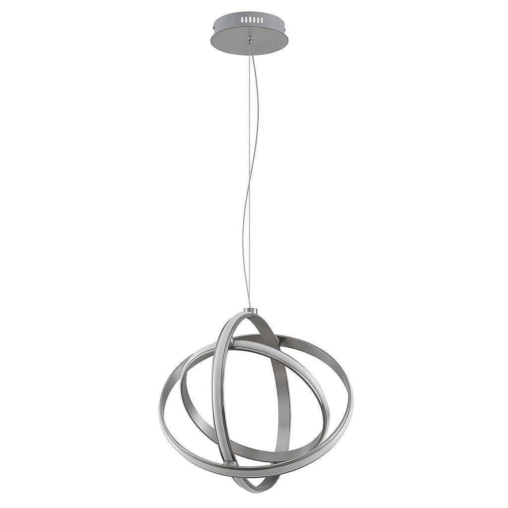 LED pendellampe Kamilya dimbar nikkel aluminium 50 cm montert i rom
