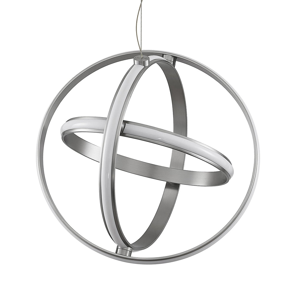 LED pendellampe Kamilya dimbar nikkel aluminium 50 cm lys i mørkt rom