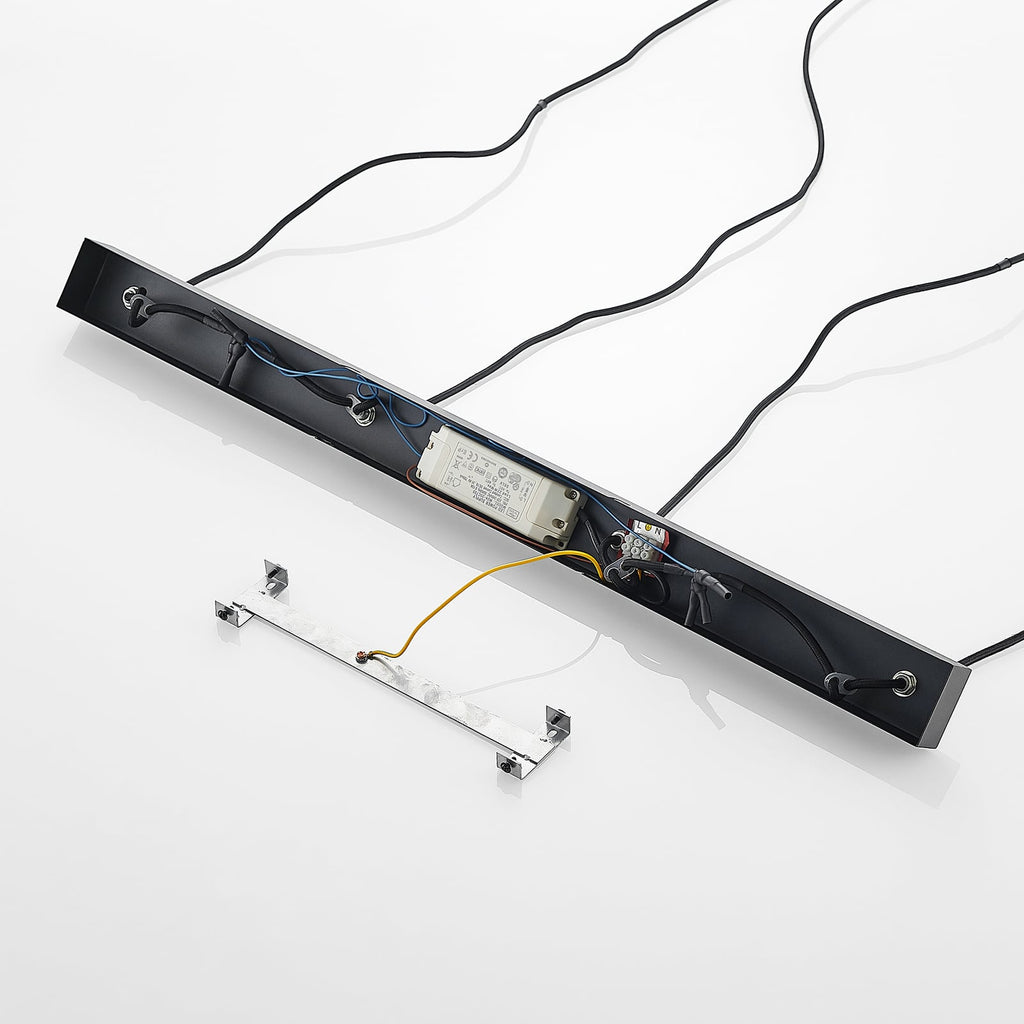 LED pendellampe Kammeron svart 4-lys jern 80 cm helhetsbilde