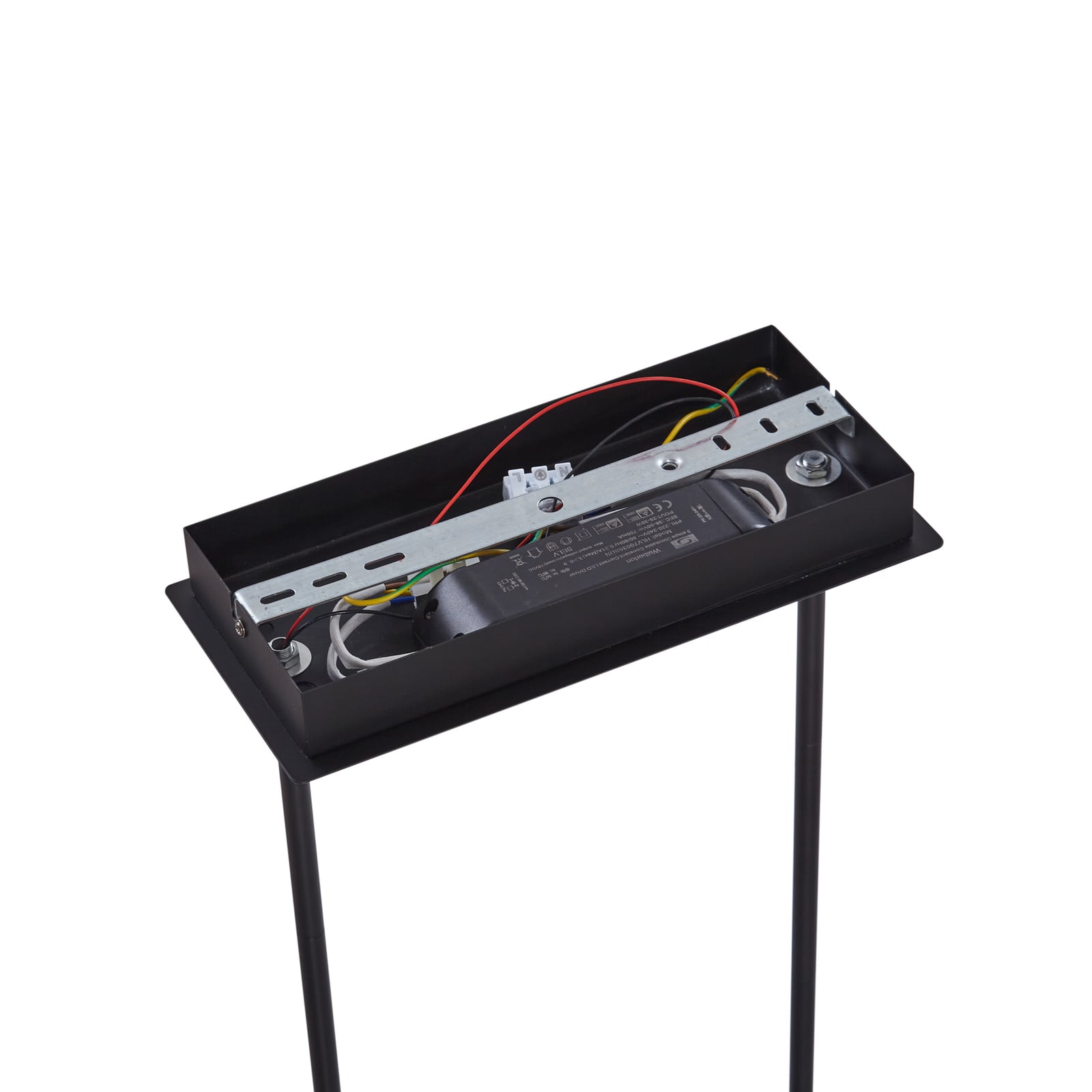 LED pendellampe Kassi dimbar svart krystalloptikk sidevisning